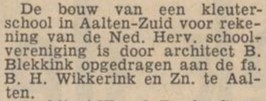 Kleuterschool Aalten-Zuid - Dagblad Tubantia, 23-04-1958