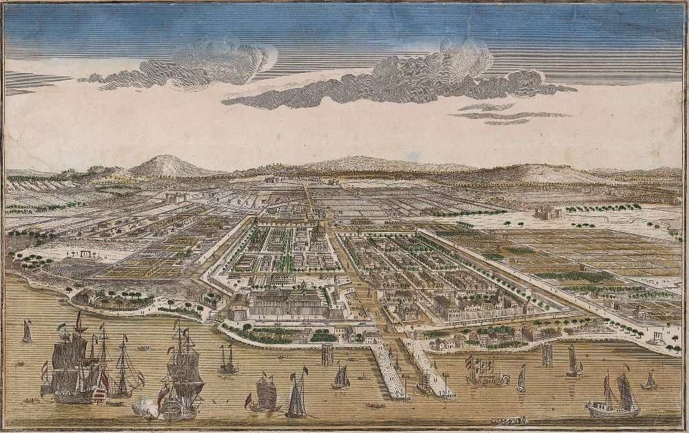 Opticaprent van Batavia in 1780