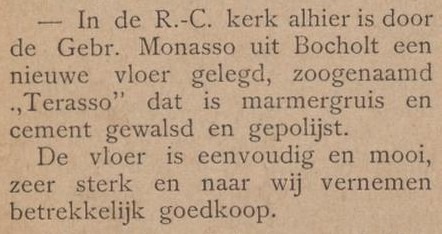 RK kerk Bredevoort, terrazzo-vloer, Monasso - Aaltensche Courant, 29-10-1898